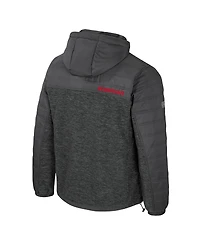 Colosseum Men's Charcoal Nebraska Huskers Nightman Full-Zip Hoodie Puffer Jacket