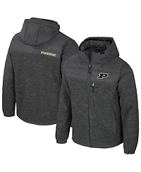 Colosseum Men's Charcoal Purdue Boilermakers Nightman Full-Zip Hoodie Puffer Jacket
