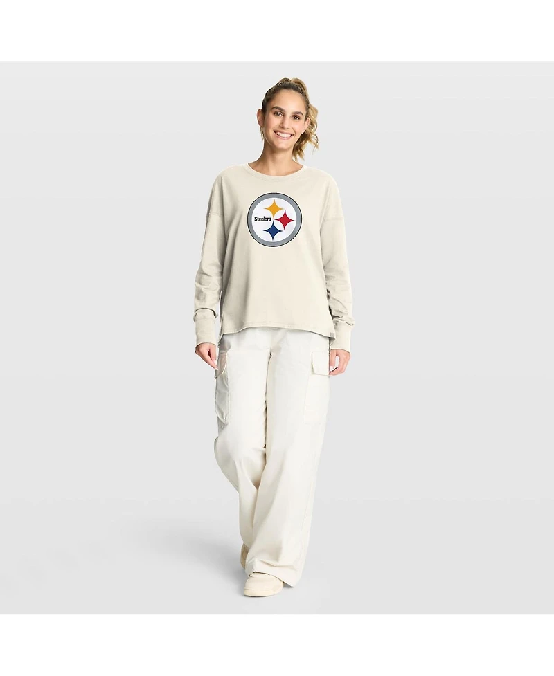 Fanatics Women's Cream Pittsburgh Steelers Dove Legacy Long Sleeve T-Shirt