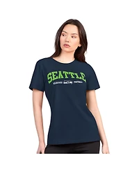 G-iii 4Her by Carl Banks Women's Navy Seattle Seahawks Super-Slim Lightweight Winning Crew T-Shirt