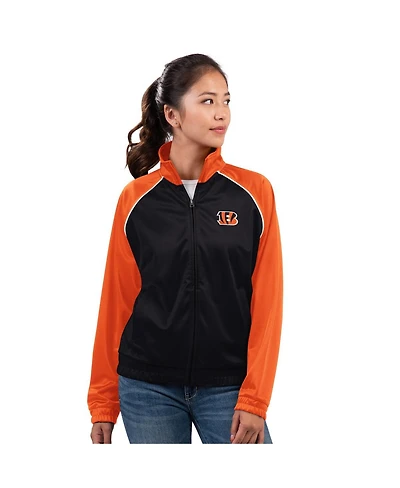G-iii 4Her by Carl Banks Women's Black Cincinnati Bengals Replay Full-Zip Track Jacket