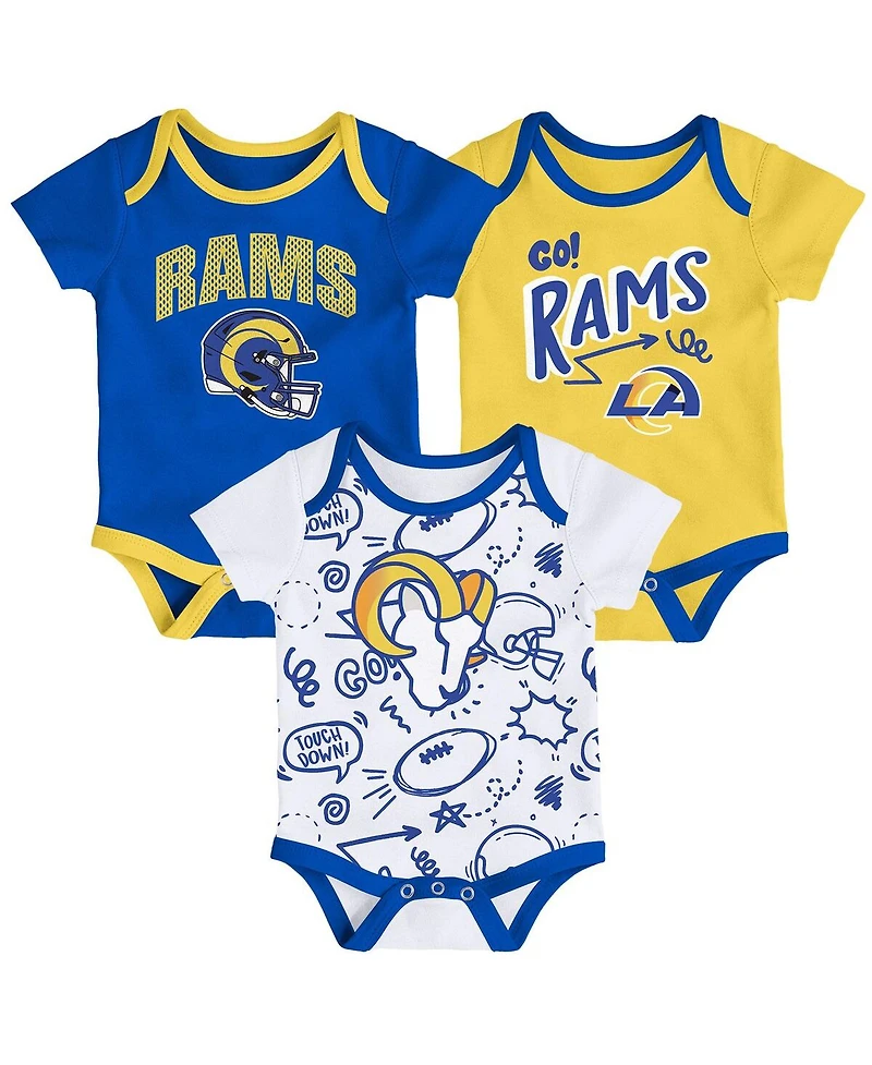 Outerstuff Baby Boys and Girls 3-Piece Los Angeles Rams All Day Play Bodysuit Set