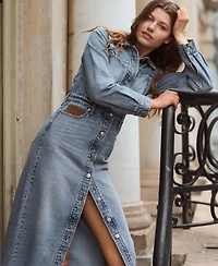 Dkny Jeans Women's Button Front Midi Dress