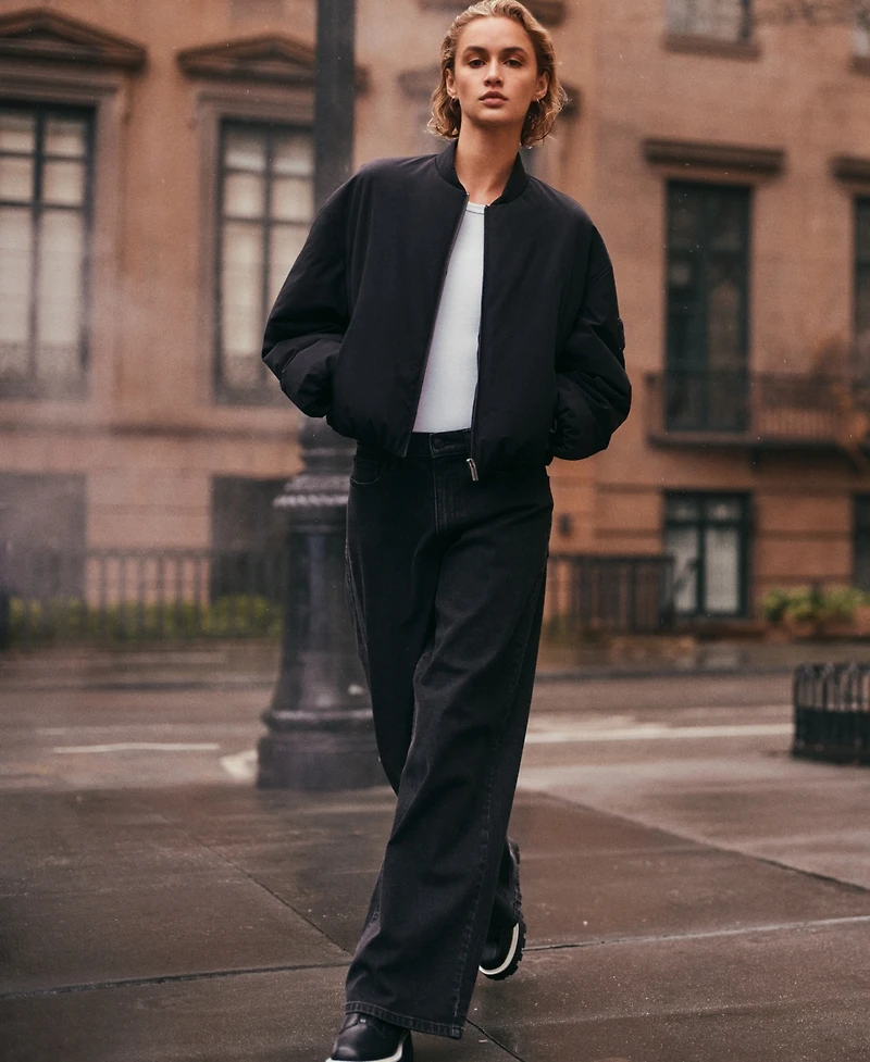 Dkny Jeans Women's Long Sleeve Bomber Jacket