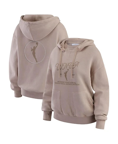 Wear by Erin Andrews Women'sTan Wnba Washed Pullover Crewdie