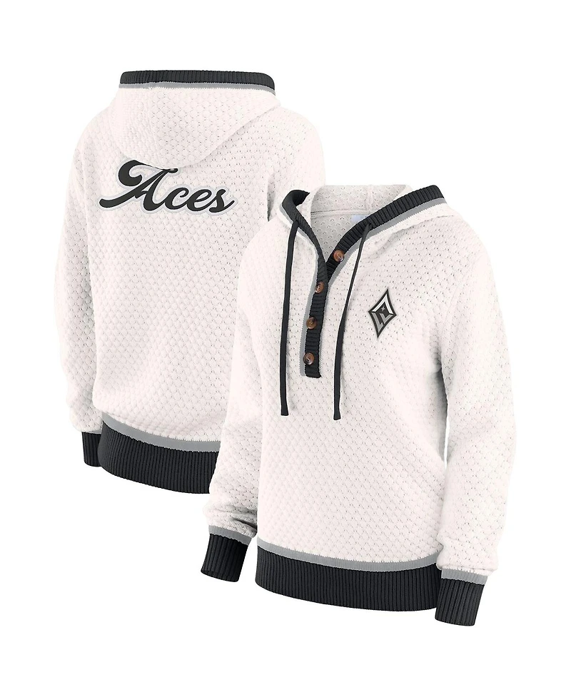 Wear by Erin Andrews Women'sCream Las Vegas Aces Hooded Sweater