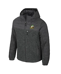 Colosseum Men's Charcoal Oregon Ducks Nightman Full-Zip Hoodie Puffer Jacket