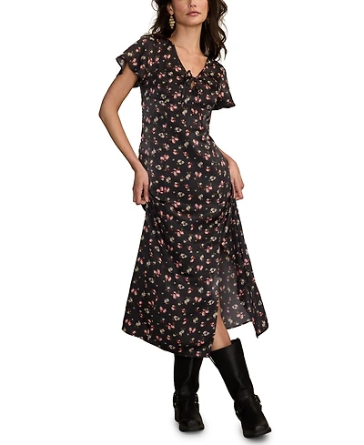 Lucky Brand Women's Flutter Sleeve Midi Dress