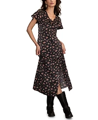 Lucky Brand Women's Flutter Sleeve Midi Dress