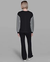 Karl Lagerfeld Paris Women's Embellished Sleeve Sweatshirt