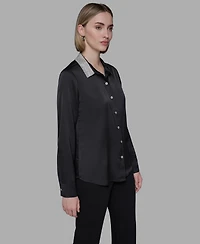 Karl Lagerfeld Paris Women's Collared Neck Shirt