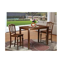 East West Furniture 3 Pc counter height Dining room set - counter height Table and 2 bar stools