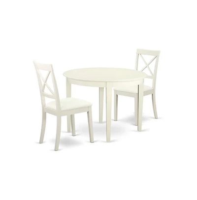 East West Furniture Dining Room Set Linen White