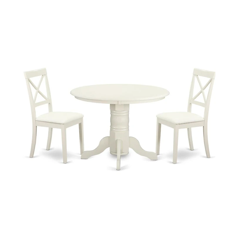 East West Furniture Dining Room Set Linen White