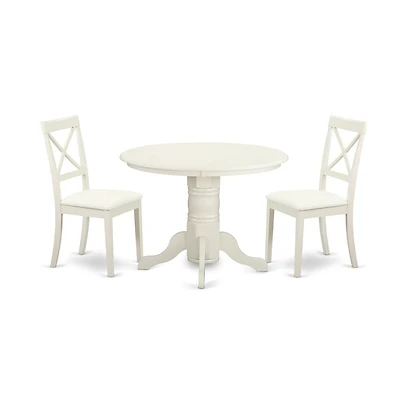 East West Furniture Dining Room Set Linen White