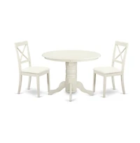 East West Furniture Dining Room Set Linen White
