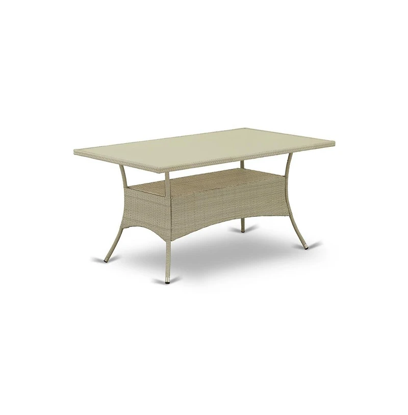 East West Furniture Wicker Patio Set Natural Linen