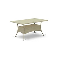 East West Furniture Wicker Patio Set Natural Linen