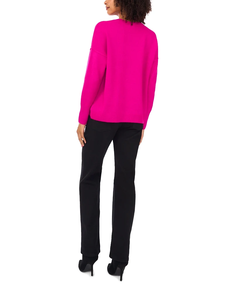 Vince Camuto Women's Cozy Crewneck Long-Sleeve Extend-Shoulder Sweater