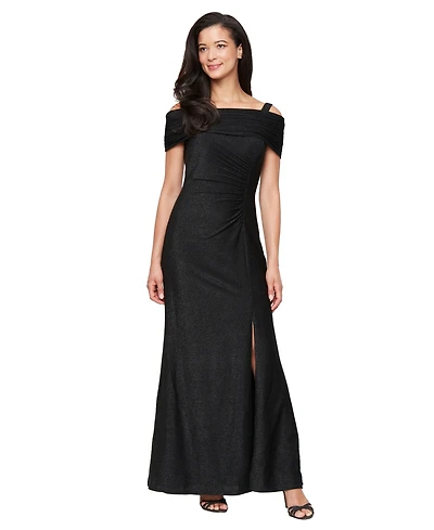Sl Fashions Women's Off-The-Shoulder Long Knit Dress