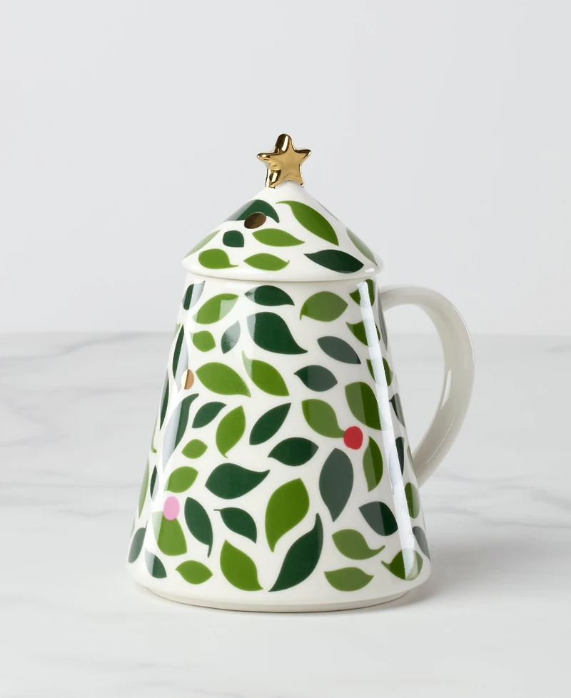Kate Spade Evergreen Figural Tree Lidded Mug