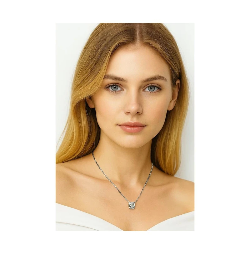 Cubic Zirconia Heart Pendant Necklace