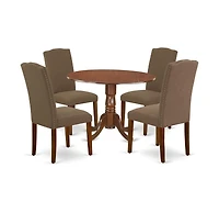 East West Furniture Dining Room Set Mahogany