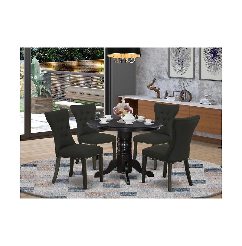 East West Furniture Dining Room Set Black