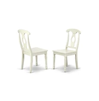 East West Furniture 5 Piece Dining Set Consists of 1 Drop Leaves Dining Room Table and 4 Linen White Dining Room Chairs with Napoleon Back