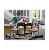 East West Furniture 3 Pc small Kitchen Table set-round Table and 2 Dining Chairs