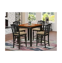East West Furniture 5 Pc counter height set-pub Table and 4 Kitchen Chairs.