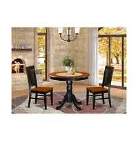 East West Furniture Dining Room Set Black & Cherry