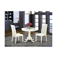 East West Furniture Dining Room Set Linen White