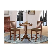 East West Furniture 3 Pc pub Table set-pub Table and 2 Dining Chairs