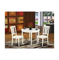 East West Furniture Dining Room Set Linen White