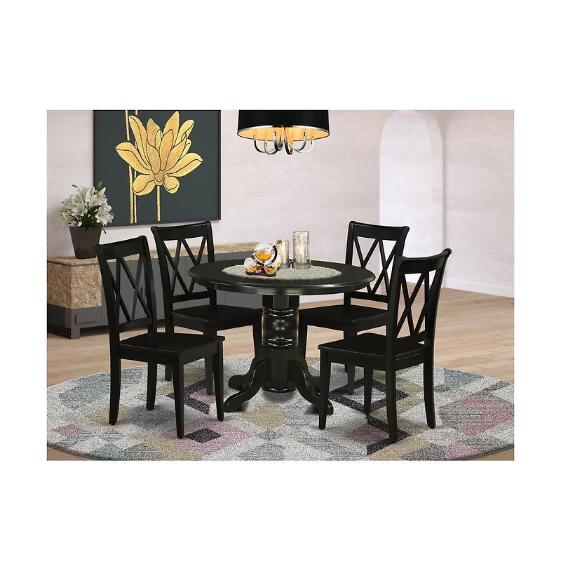 East West Furniture Dining Room Set Black