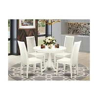 East West Furniture Dining Room Set Linen White