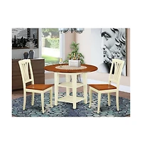 East West Furniture Dining Room Set Buttermilk & Cherry