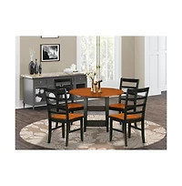 East West Furniture Dining Room Set Black & Cherry