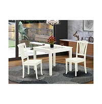 East West Furniture Dining Room Set Linen White