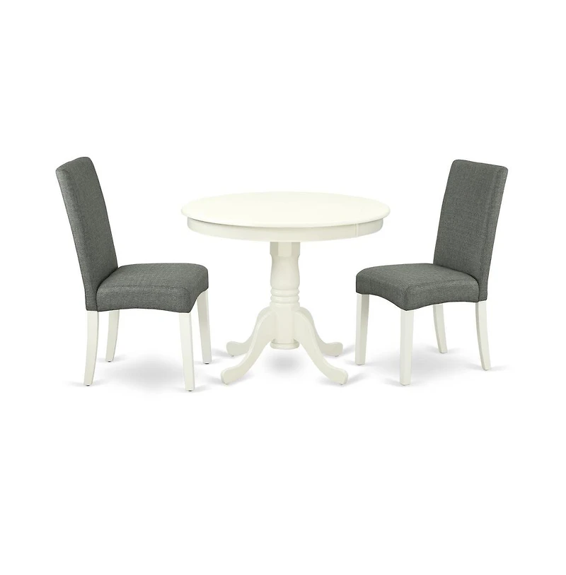 East West Furniture Dining Room Set Linen White