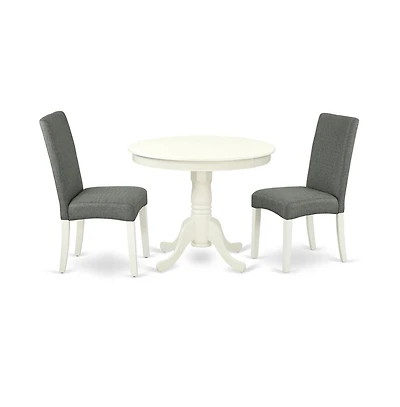 East West Furniture Dining Room Set Linen White