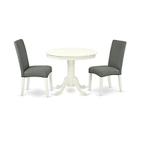 East West Furniture Dining Room Set Linen White