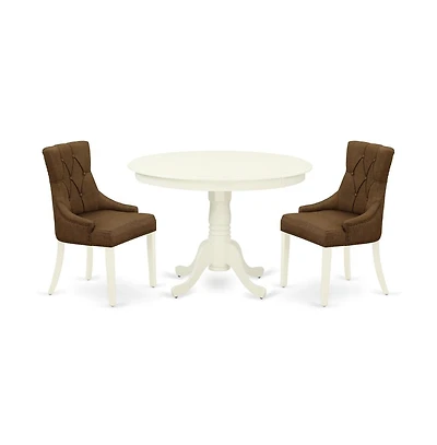 East West Furniture Dining Room Set Linen White