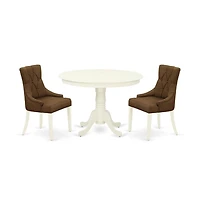 East West Furniture Dining Room Set Linen White
