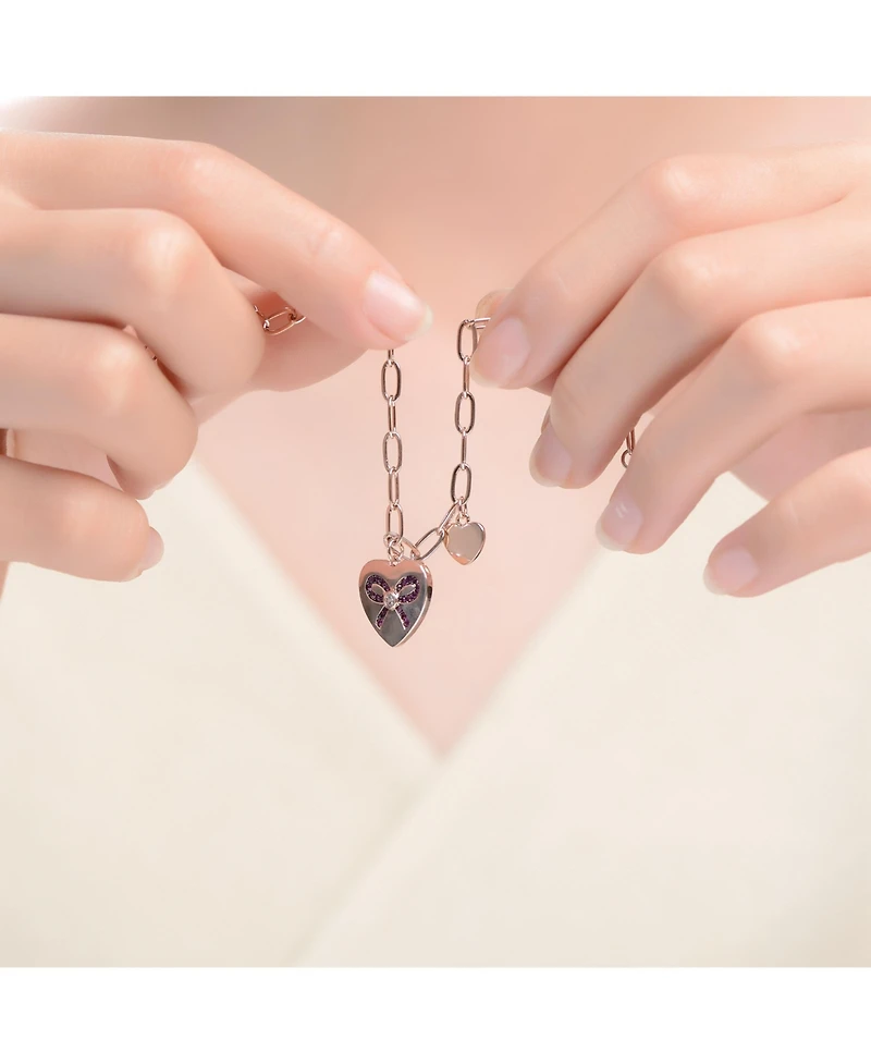 GiGiGirl GiGiGirl Kids/Teens Sterling Silver Heart Paper Clip Chain Bracelet