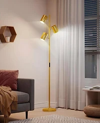 Sugift Modern 3-Head Adjustable Floor Lamp with Independent Switches, Led Bulbs Included, Tall Standing Lamp