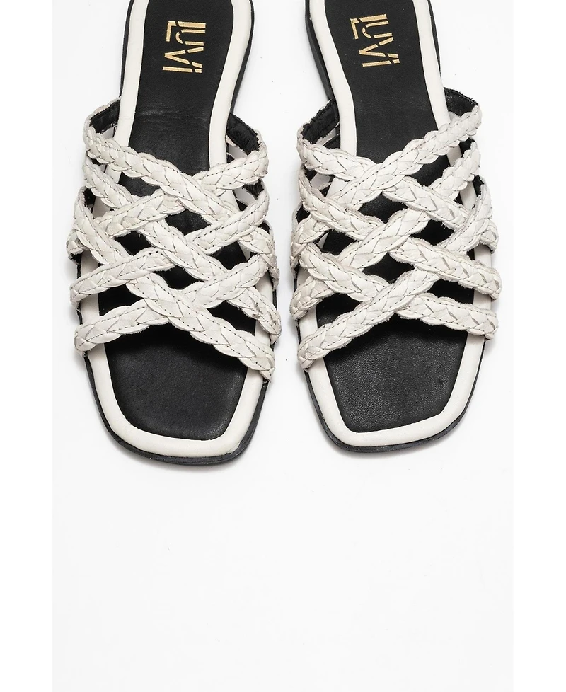 Forever & Always Shoes Alisha Leather Slide Sandal (Women)