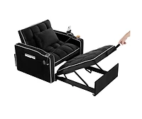 Maison Boucle Tufted Twin Daybed with Pull-Out Trundle, Upholstered Sofa Bed Arms for Small Spaces or Living Room-Maison