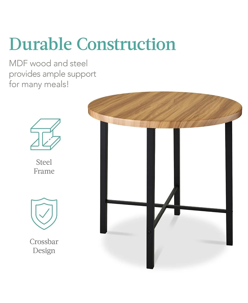 Best Choice Products 5-Piece Modern Round Counter Height Dining Set w/ 4 Chairs, 1.5in Thick Table